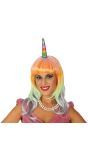 Unicorn pruik met hoorn
