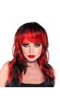 Vampier Pruik Zwart Rood Lang Halloween Dames