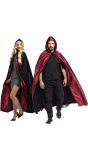 Vampieren Cape Halloween Zwart Rood
