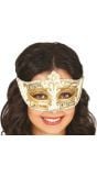 Venetiaans Carnaval Muziek Oogmasker Goud Wit