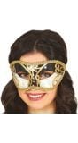 Venetiaans Carnaval Oogmasker Zwart Wit Goud