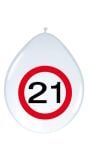 Verjaardag 21 jaar verkeersbord ballonnen