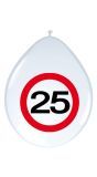 Verjaardag 25 jaar verkeersbord ballonnen