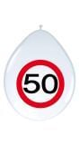 Verjaardag 50 jaar verkeersbord ballonnen