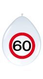Verjaardag 60 jaar verkeersbord ballonnen
