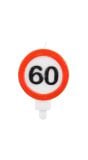 Verjaardag 60 jaar verkeersbord kaarsje