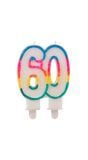 Verjaardag cijfer 60 glitter kaars