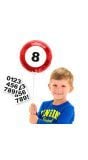 Verkeersbord met cijfer stickers mini folieballon