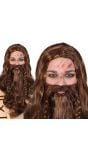 Viking Baard en Pruik Bruin
