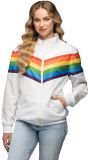 Vintage Regenboog Pride Trainingspak Dames Wit