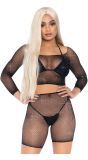 Visnet Outfit Zwart met Glitters
