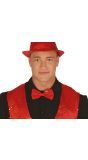 Vlinderdas pailletten rood