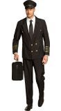 Volledig piloten outfit mannen zwart