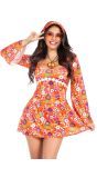 Vrolijk Hippie Chick Jurkje In Oranje