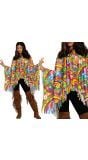 Vrolijke Regenboog Poncho Hippie Stijl