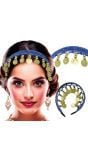 Waarzegster Hoofdband met Muntjes Blauw