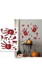 Wanddecoratie bloederig handafdruk glitter halloween