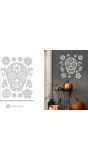Wanddecoratie zilveren schedel glitter halloween