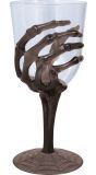 Wijnglas zwarte skelethand plastic 18,5 cm halloween