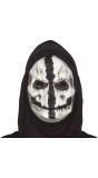 Wit doodshoofd masker met kap halloween