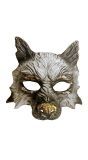 Wit met Goud Wolf Halfmasker