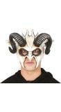 Wit oogmasker met horens