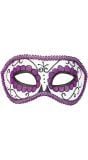 Wit paars day of the dead oogmasker
