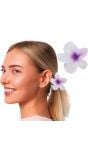 Wit Paarse Bloem Haarclip