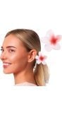 Wit Rode Bloem Haarclip