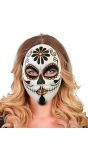 Wit Schedel Masker met Bloem Halloween