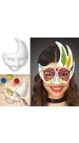 Wit Venetiaanse Oogmasker Beschilderbaar