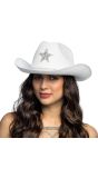 Witte Cowboyhoed met Glitter Ster