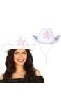Witte Cowboyhoed Roze Ster Bachelorparty