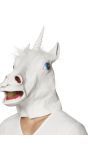 Witte Eenhoorn Masker Latex met Haar