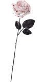 Witte roos met bloed 42 cm halloween