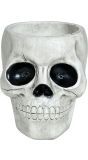 Witte schedel met zwarte ogen kom 15 x 12 cm halloween