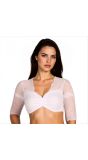 Witte Tiroler V-hals Blouse Kant Dames