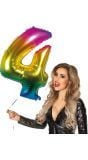 Xxl Regenboog Ballon Cijfer 4