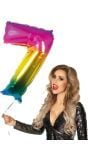XXL regenboog ballon cijfer 7
