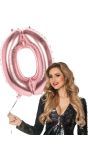 XXL rosegoud ballon cijfer 0
