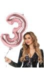 Xxl Rosegoud Ballon Cijfer 3