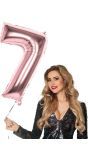 XXL rosegoud ballon cijfer 7