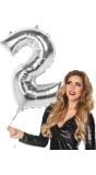 XXL zilveren ballon cijfer 2