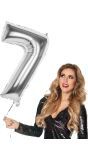 XXL zilveren ballon cijfer 7