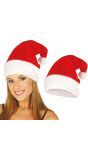 Zachte warme kerstman muts rood