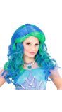 Zeemeermin Pruik Blauw Kind
