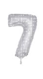 Zilver met witte stippen cijfer 7 folieballon