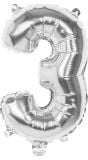 Zilveren Ballon Cijfer 3