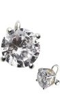 Zilveren diamant oorbel