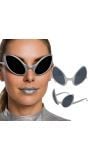 Zilveren Disco Alien Bril
